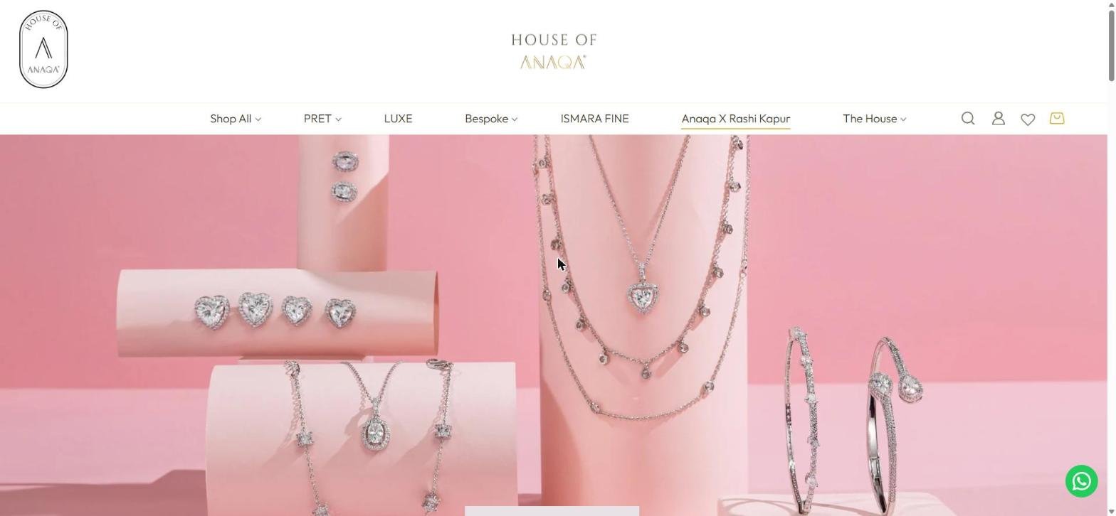Anaqa Jewels website screenshot